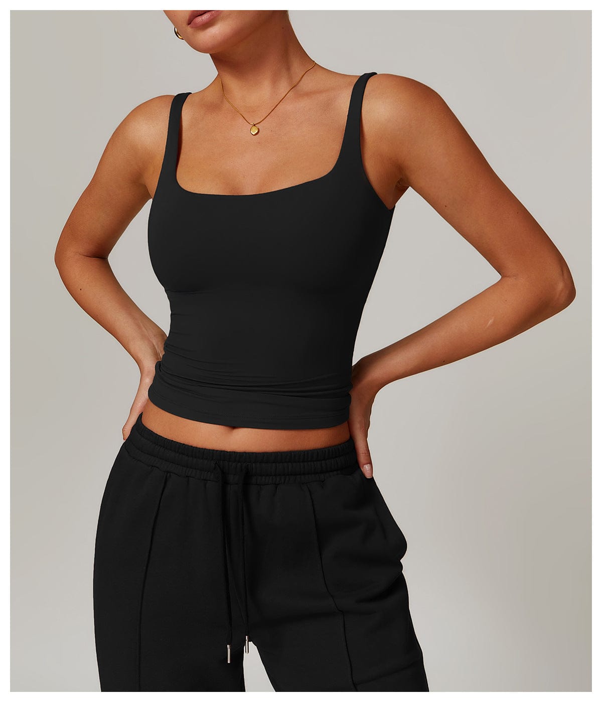 Women’s Seamless Square Neck Tank Top Lightweight Shaping Camisole for Layering & Everyday Wear