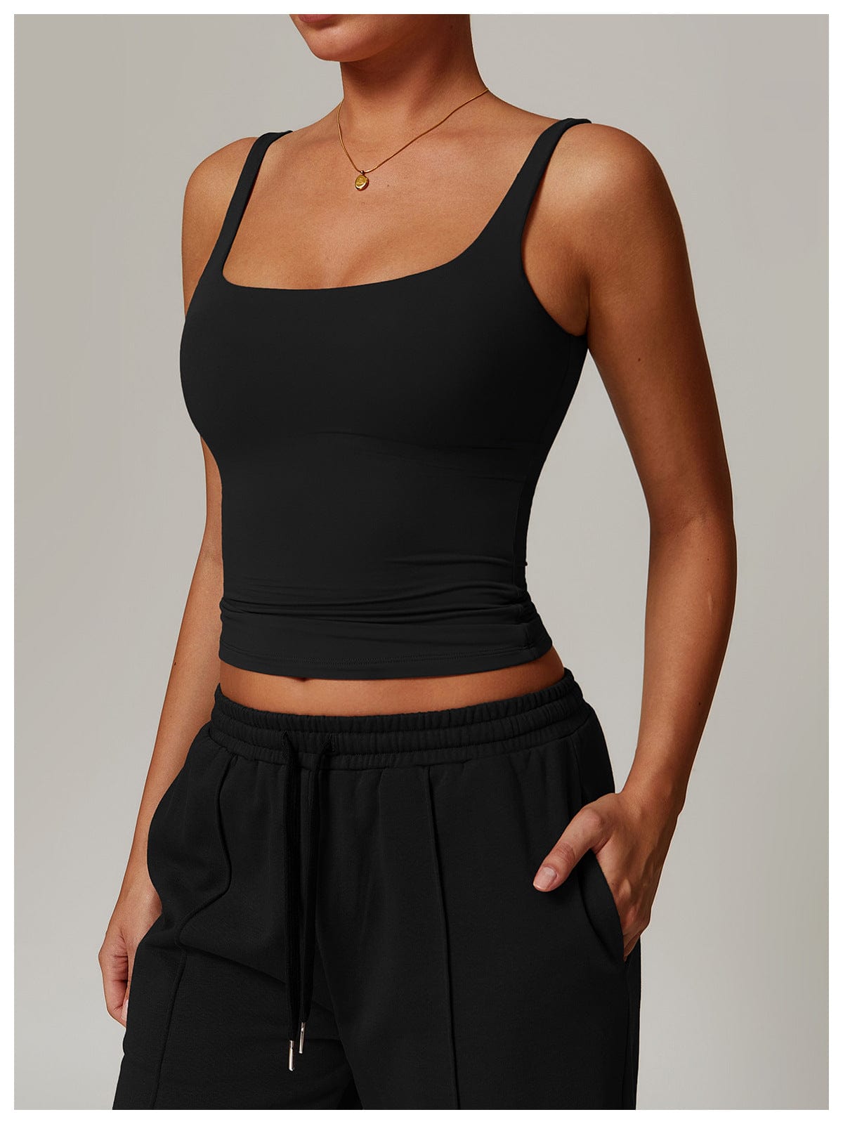 Women’s Seamless Square Neck Tank Top Lightweight Shaping Camisole for Layering & Everyday Wear