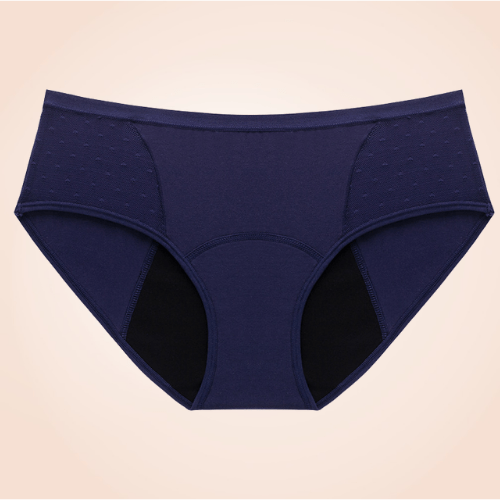 Layered Leak Proof Mesh Dots Black Menstrual Panties