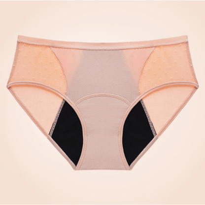 Layered Leak Proof Mesh Dots Black Menstrual Panties