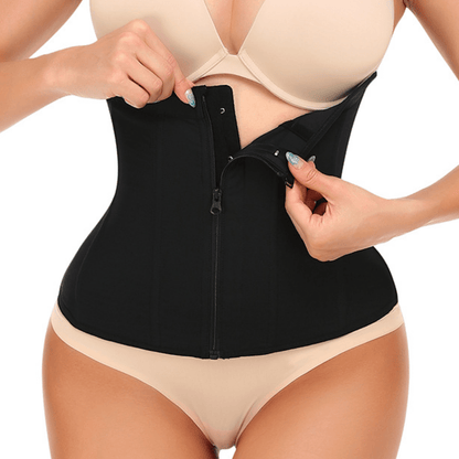 9 Steel Boned Waist Trainer Corset with Zipper Closure Shapewear