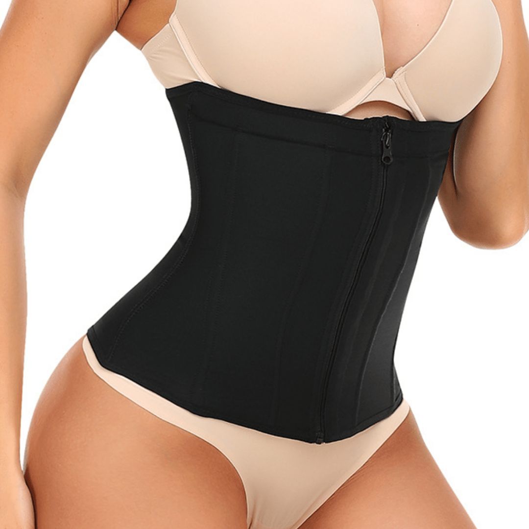 9 Steel Boned Waist Trainer Corset with Zipper Closure Shapewear