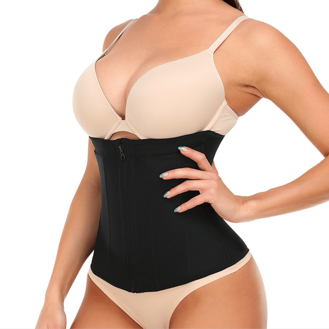 9 Steel Boned Waist Trainer Corset with Zipper Closure Shapewear