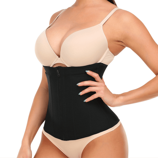 9 Steel Boned Waist Trainer Corset with Zipper Closure Shapewear