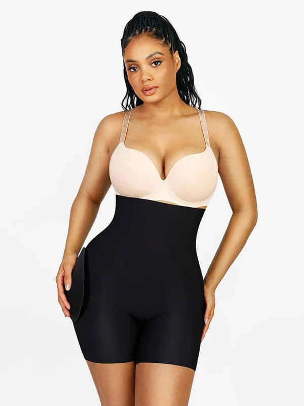 Seamless High Waist Bum Lifting Shapewear Shorts with Removable Hip Pads