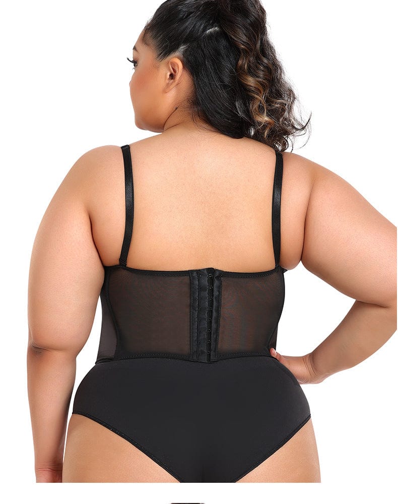 Women's Plus Size Waist Trainer Sheer Bustier Corset Top