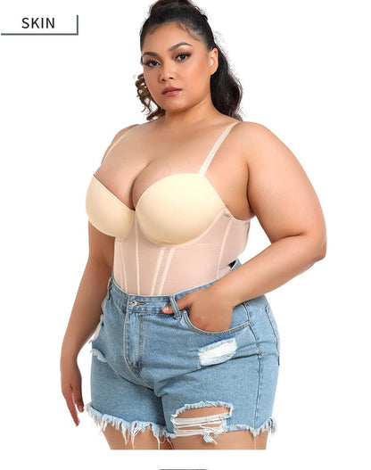 Women's Plus Size Waist Trainer Sheer Bustier Corset Top