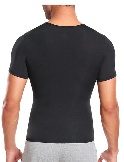 Men's Shaping T-Shirt with Built-In Waist Trainer Corset