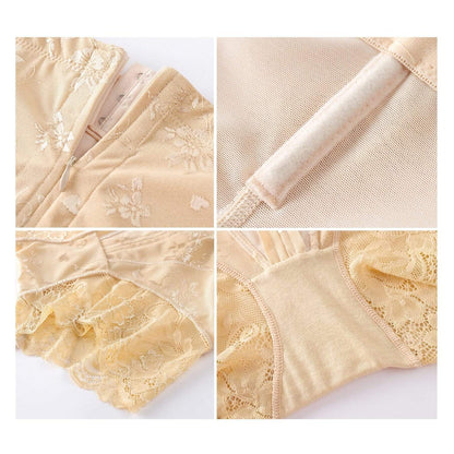Women High Waist Slimming Tummy Lace Briefs With Zipper