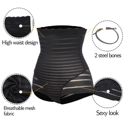 Women High-Waist Tummy Control Bands Shaper Panty