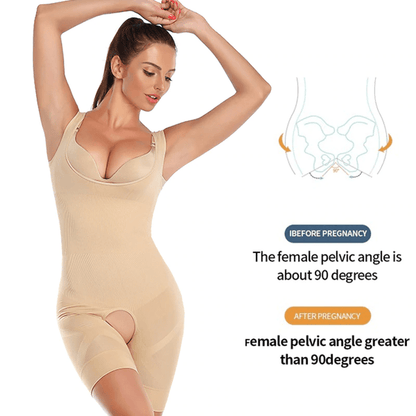 Women Open Bust Sculpting Bodysuit Short With Open Gusset