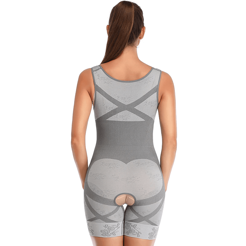 Women Open Bust Sculpting Bodysuit Short With Open Gusset