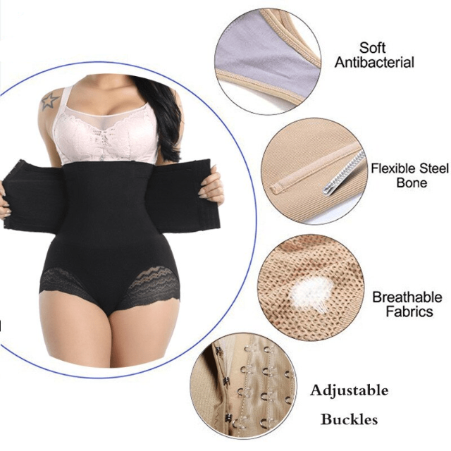 Women Postpartum High Waist Lace Thighs Shaper Tummy Control Panty