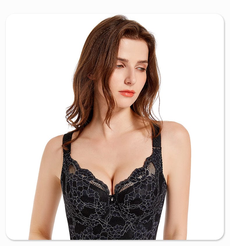 Women's Anti Sagging Adjustable Push Up Lace Longline Bra