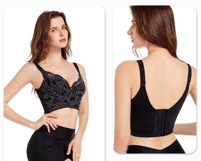 Women's Anti Sagging Adjustable Push Up Lace Longline Bra