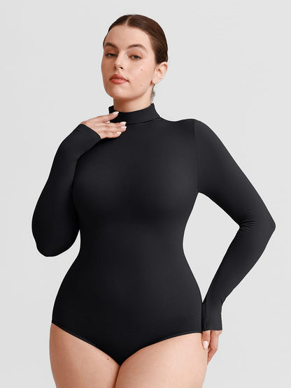 Butter Soft Seamless Snap Turtle Neck High Stretch Shapewear Bodysuit