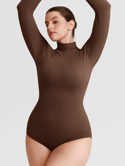 Butter Soft Seamless Snap Turtle Neck High Stretch Shapewear Bodysuit