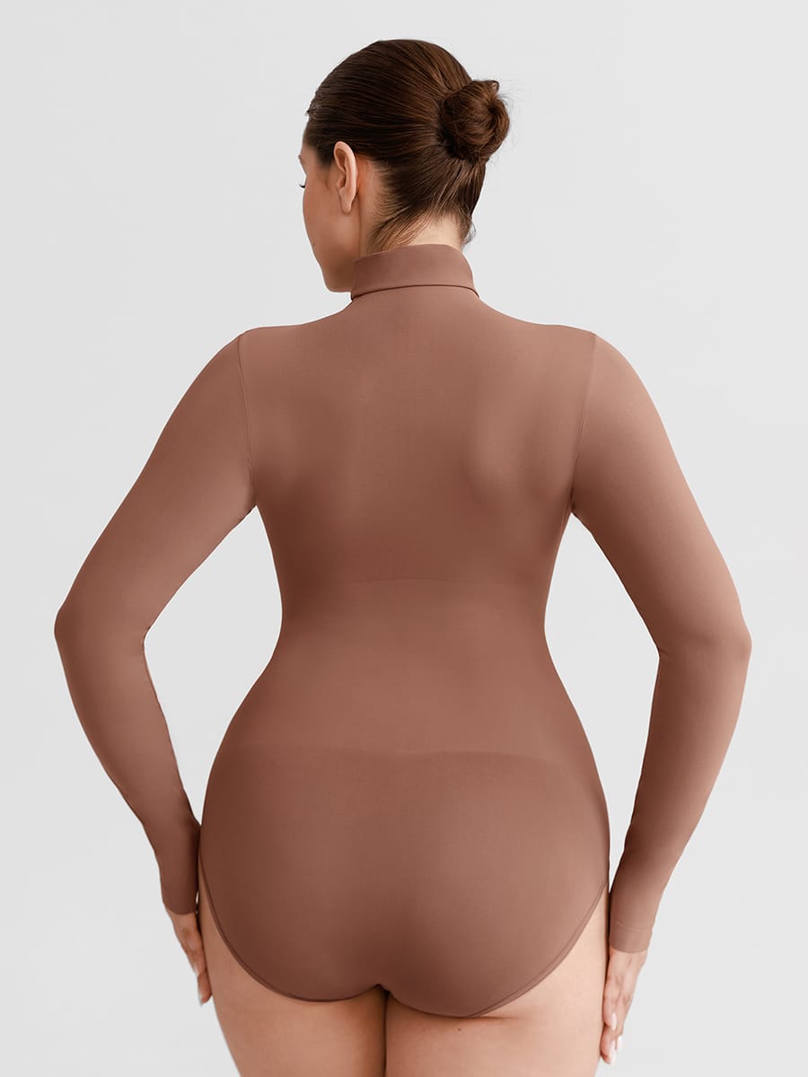 Butter Soft Seamless Snap Turtle Neck High Stretch Shapewear Bodysuit