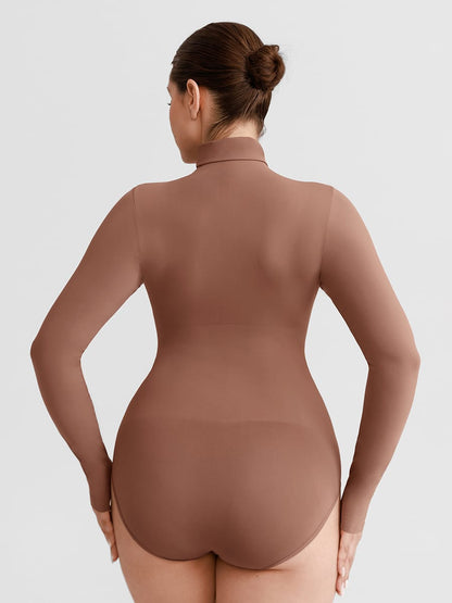 Butter Soft Seamless Snap Turtle Neck High Stretch Shapewear Bodysuit