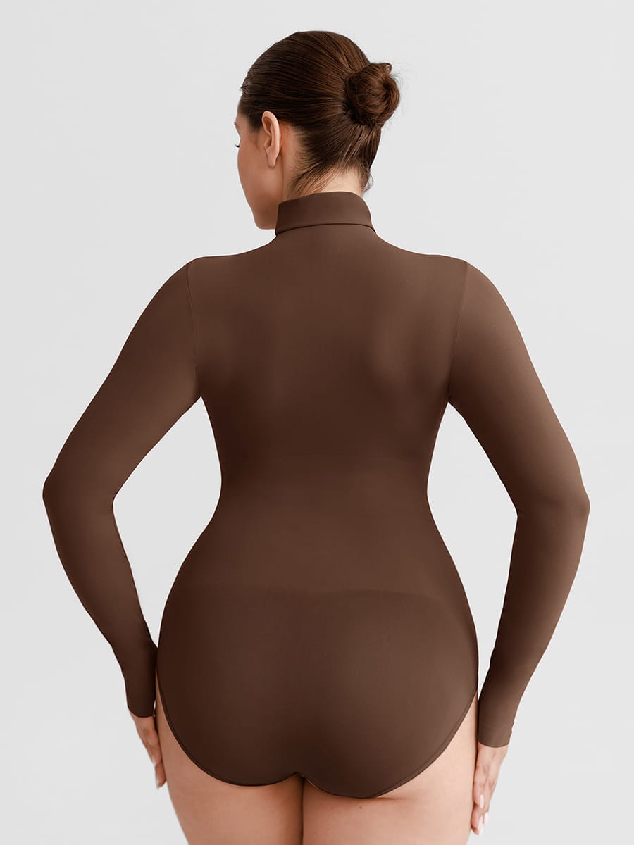 Butter Soft Seamless Snap Turtle Neck High Stretch Shapewear Bodysuit