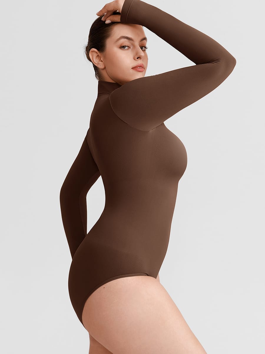 Butter Soft Seamless Snap Turtle Neck High Stretch Shapewear Bodysuit
