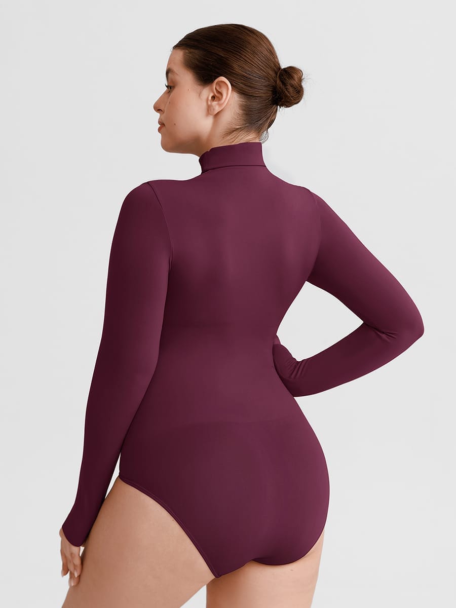 Butter Soft Seamless Snap Turtle Neck High Stretch Shapewear Bodysuit