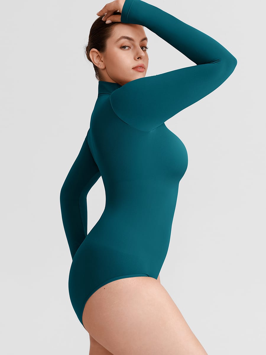 Butter Soft Seamless Snap Turtle Neck High Stretch Shapewear Bodysuit