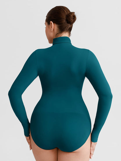 Butter Soft Seamless Snap Turtle Neck High Stretch Shapewear Bodysuit