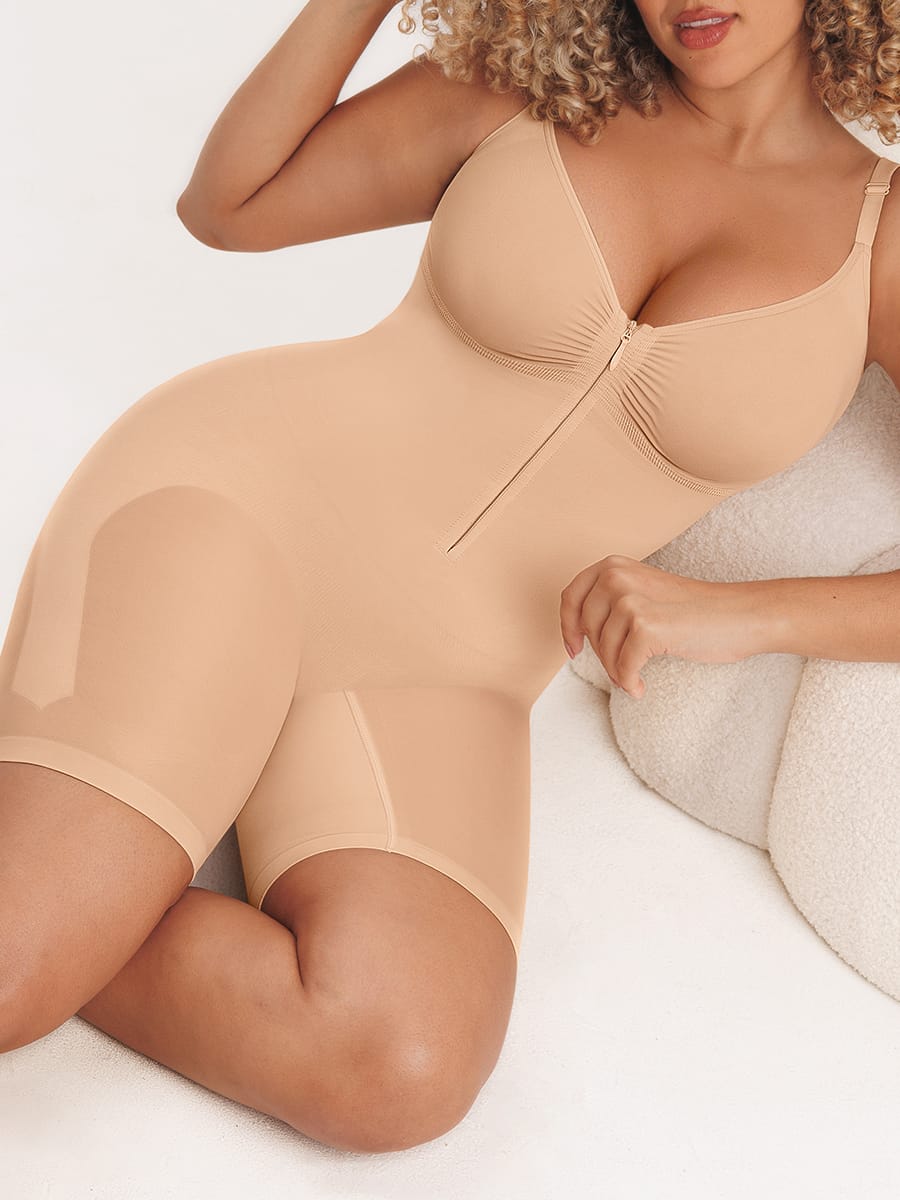 Invisible Zip Seamless Shapewear Bodysuit with Tummy Control