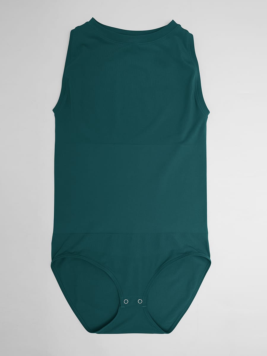 Seamless Shapewear Bodysuit with Tummy Control & Crew Neck