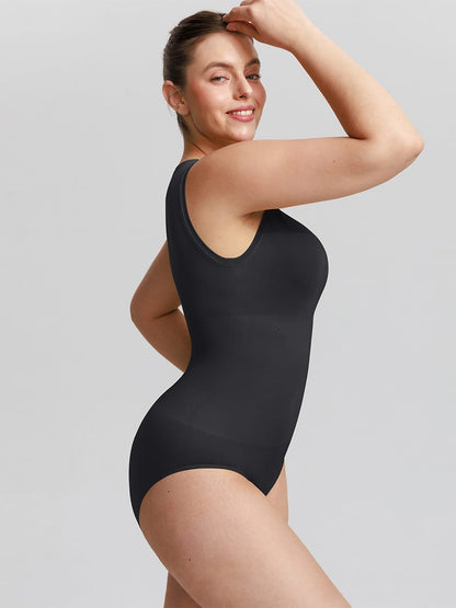Seamless Shapewear Bodysuit with Tummy Control & Crew Neck