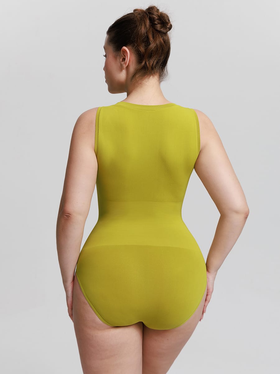 Seamless Shapewear Bodysuit with Tummy Control & Crew Neck