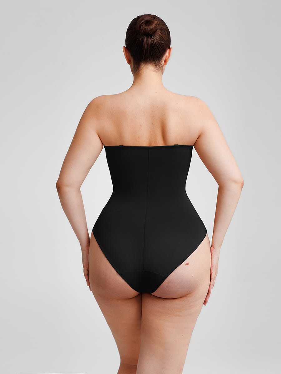 Seamless Underwire Half Cup Shapewear Bodysuit with Removable Pads