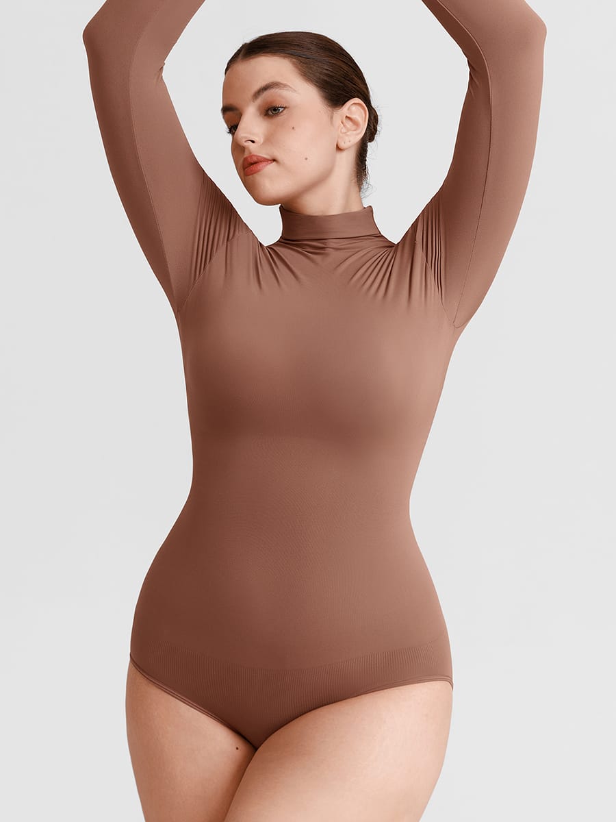 Butter Soft Seamless Snap Turtle Neck High Stretch Shapewear Bodysuit