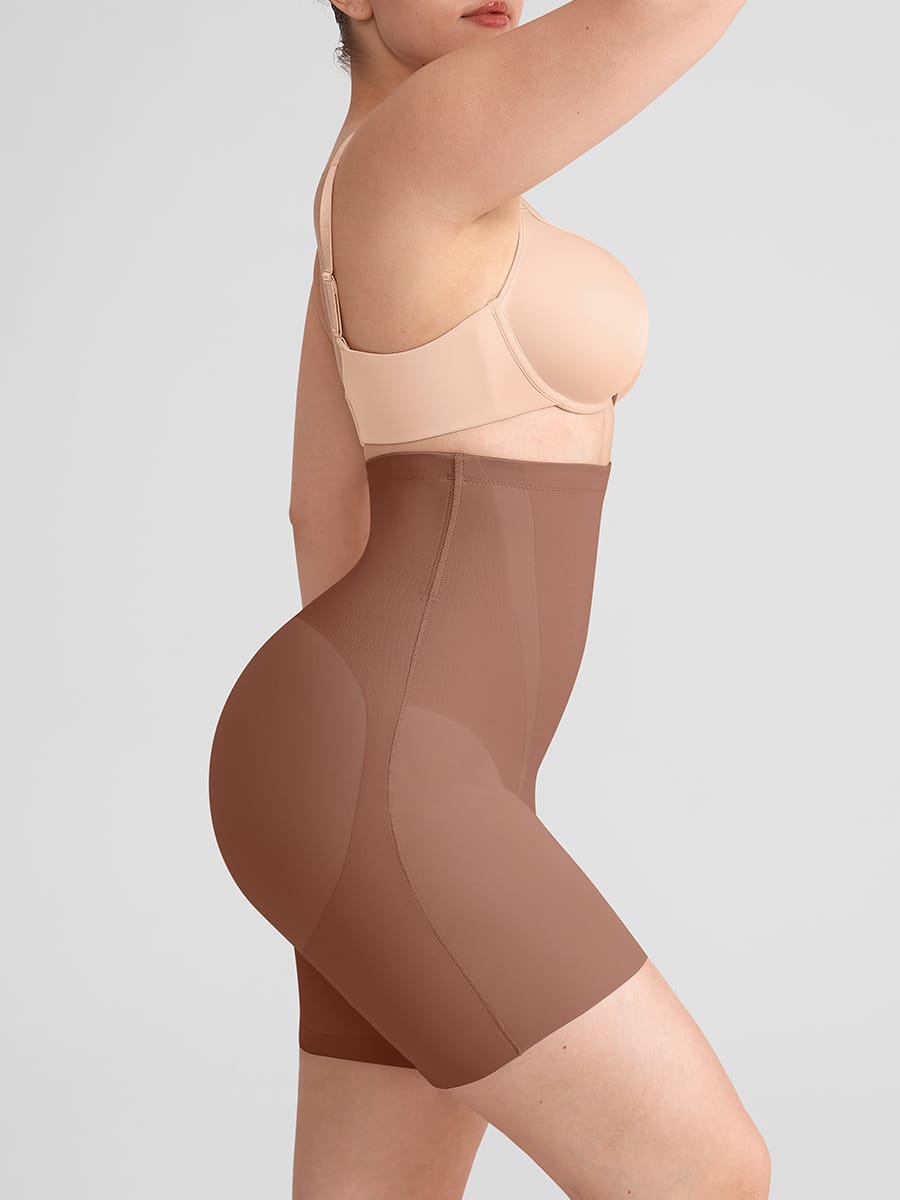 Seamless High Waist Shapewear Shorts with Tummy Control & Bum Lifter