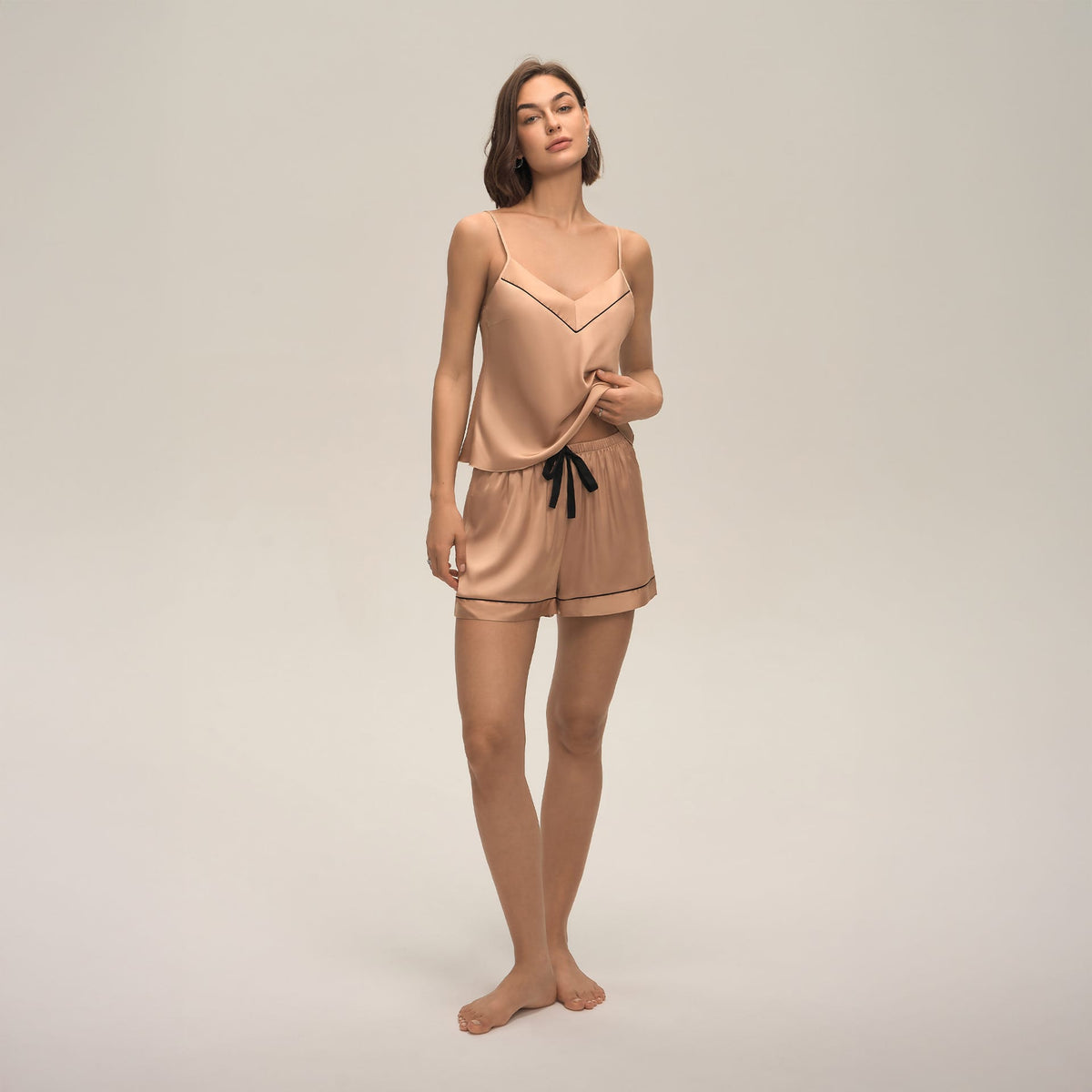 Satin Pyjama Set for Women | Cami Top & Shorts Loungewear Set