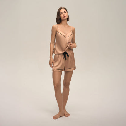 Satin Pyjama Set for Women | Cami Top & Shorts Loungewear Set