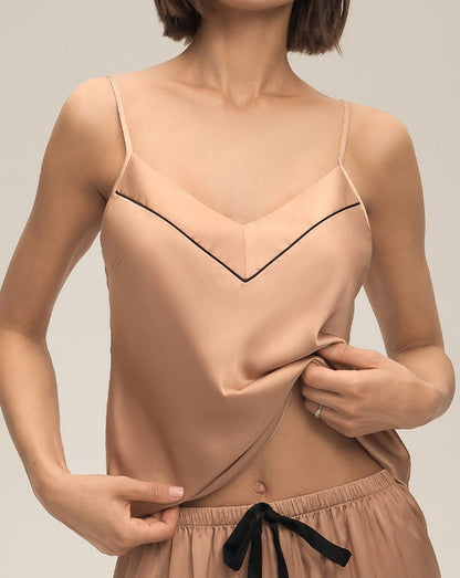 Satin Pyjama Set for Women | Cami Top & Shorts Loungewear Set