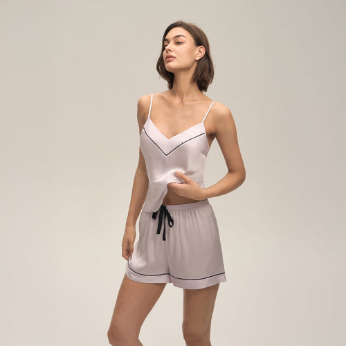 Satin Pyjama Set for Women | Cami Top & Shorts Loungewear Set