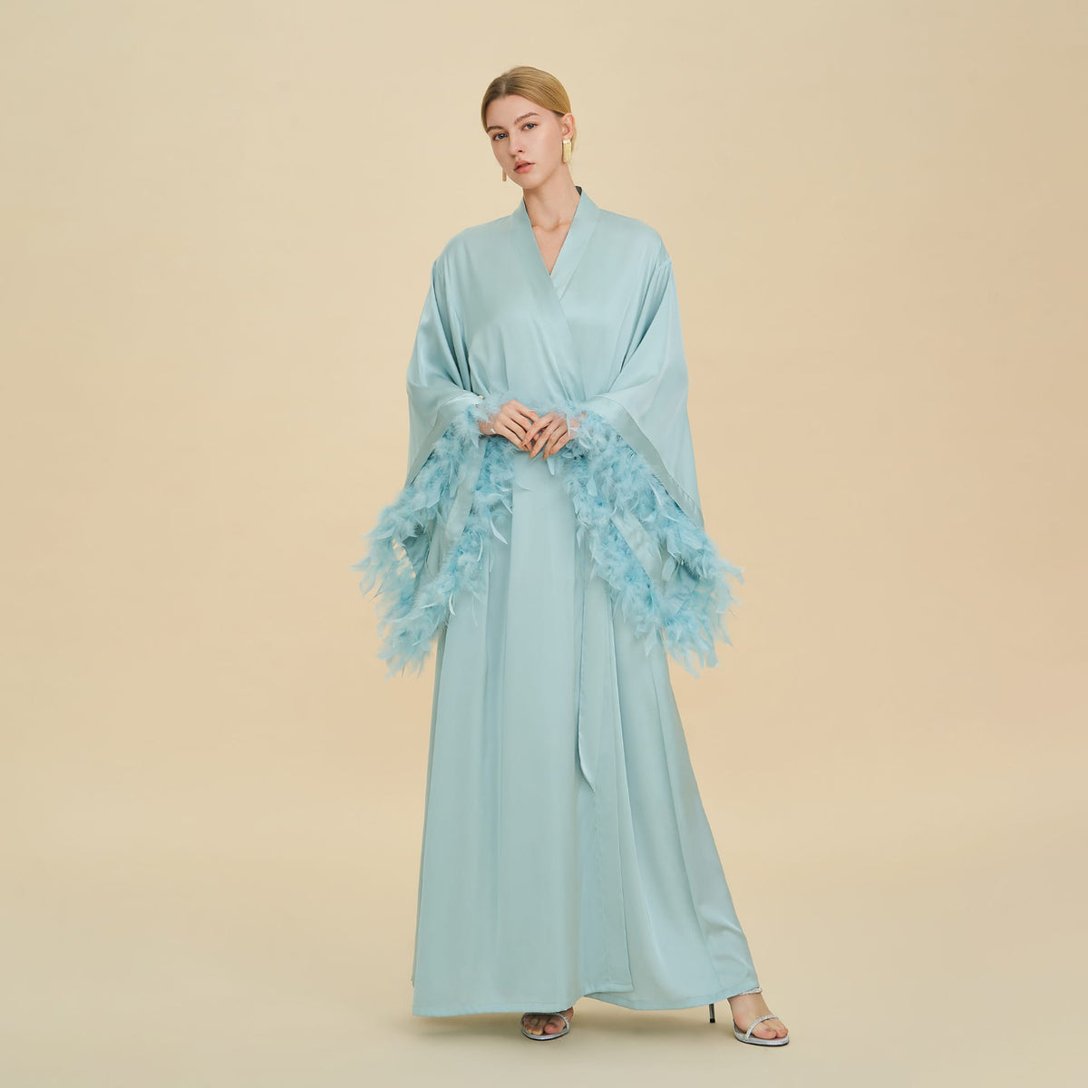 Luxury Women's Nightdress, Elegant Dressing Bridal Nightgown Robe
