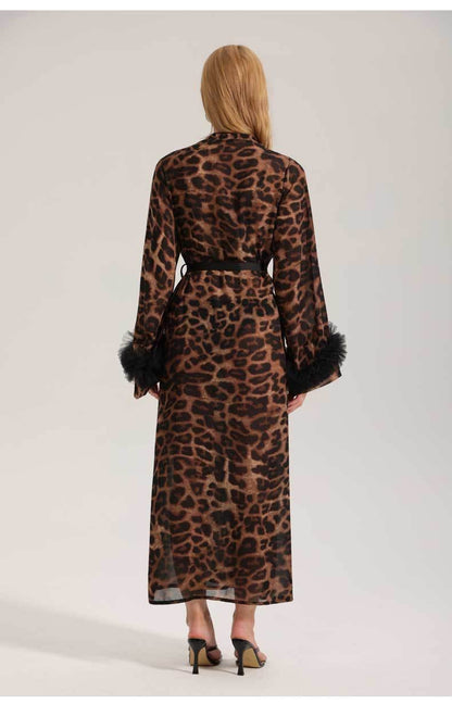 Leopard Print Nightgown Sleepwear for Women