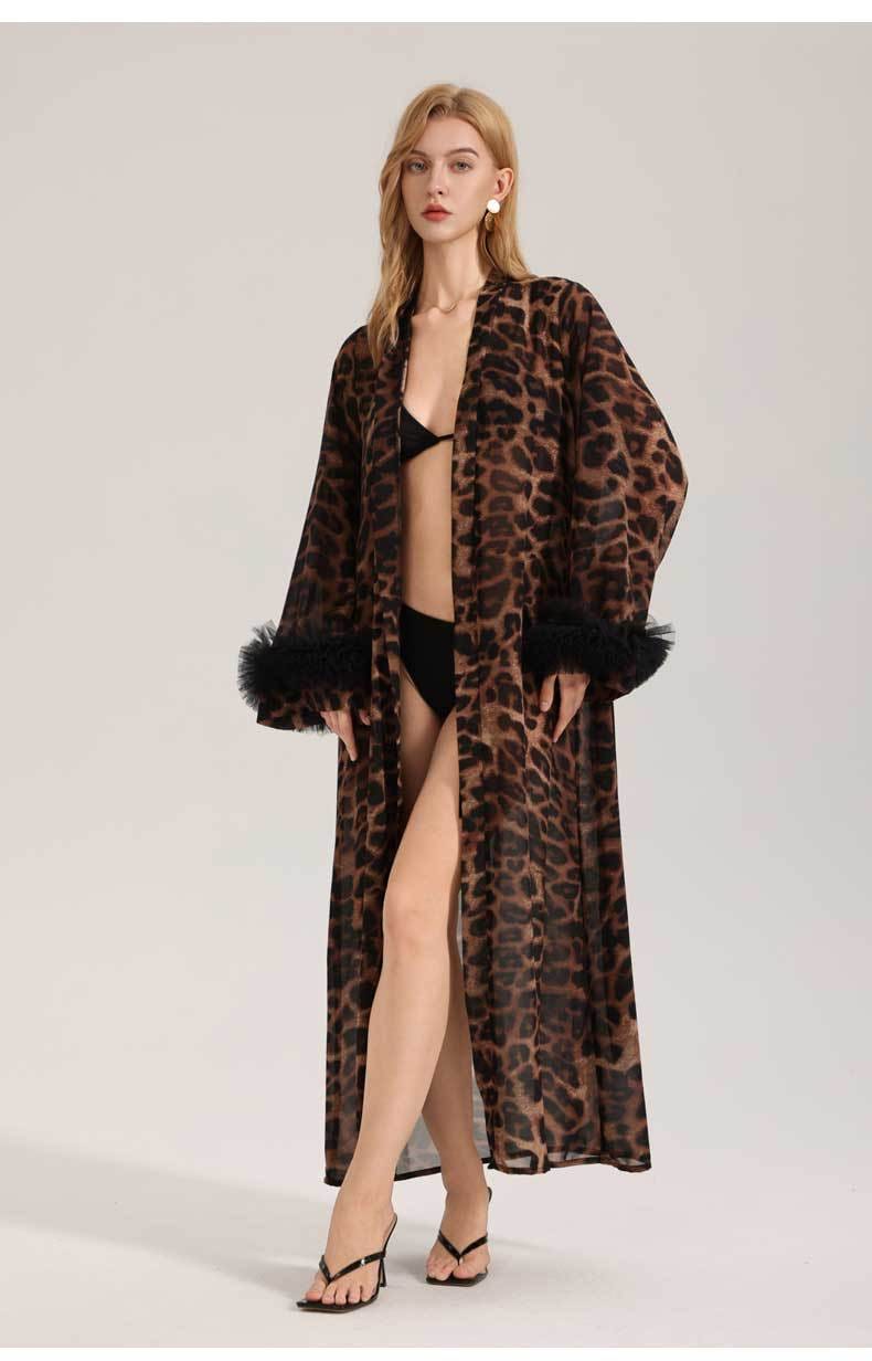 Leopard Print Nightgown Sleepwear for Women