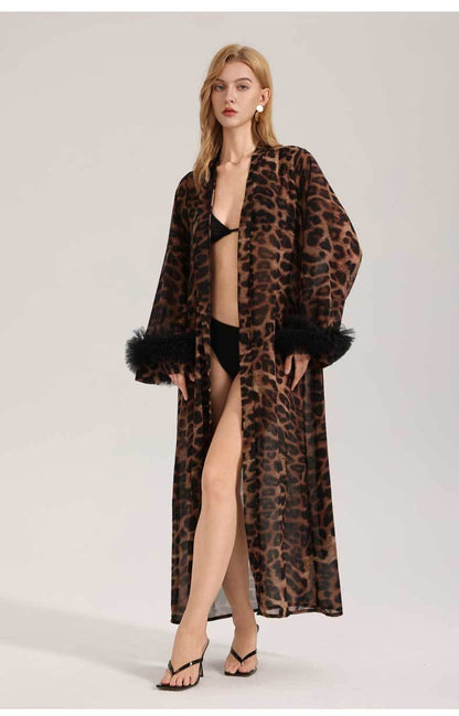 Leopard Print Nightgown Sleepwear for Women
