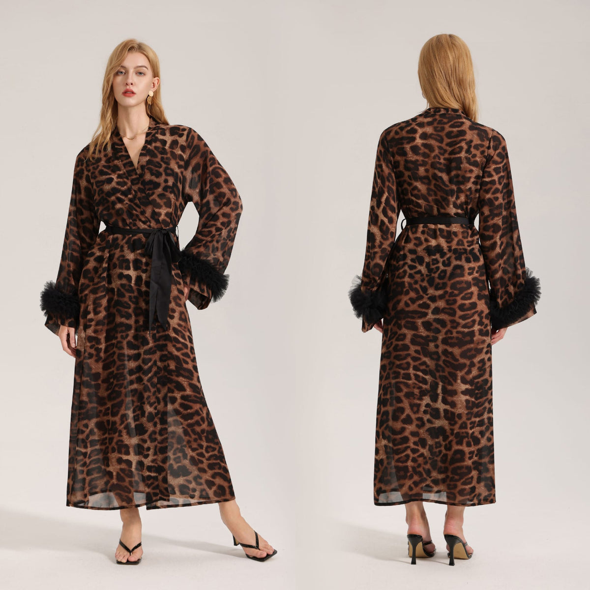 Leopard Print Nightgown Sleepwear for Women