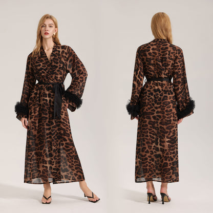 Leopard Print Nightgown Sleepwear for Women