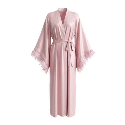Luxury Women's Nightdress, Elegant Dressing Bridal Nightgown Robe