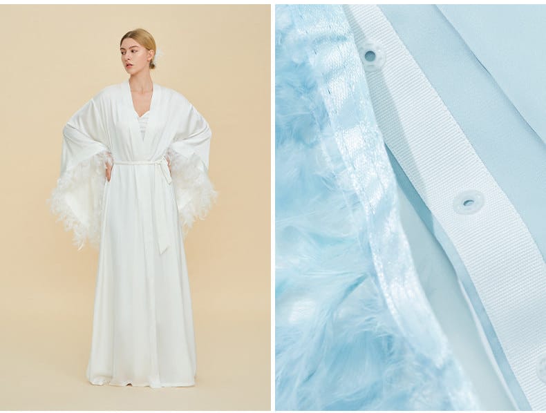 Luxury Women's Nightdress, Elegant Dressing Bridal Nightgown Robe