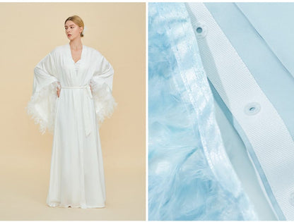 Luxury Women's Nightdress, Elegant Dressing Bridal Nightgown Robe