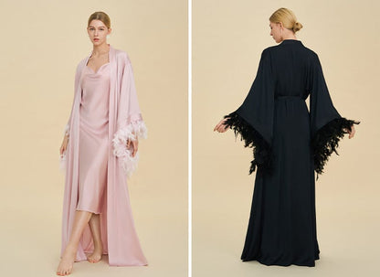 Luxury Women's Nightdress, Elegant Dressing Bridal Nightgown Robe