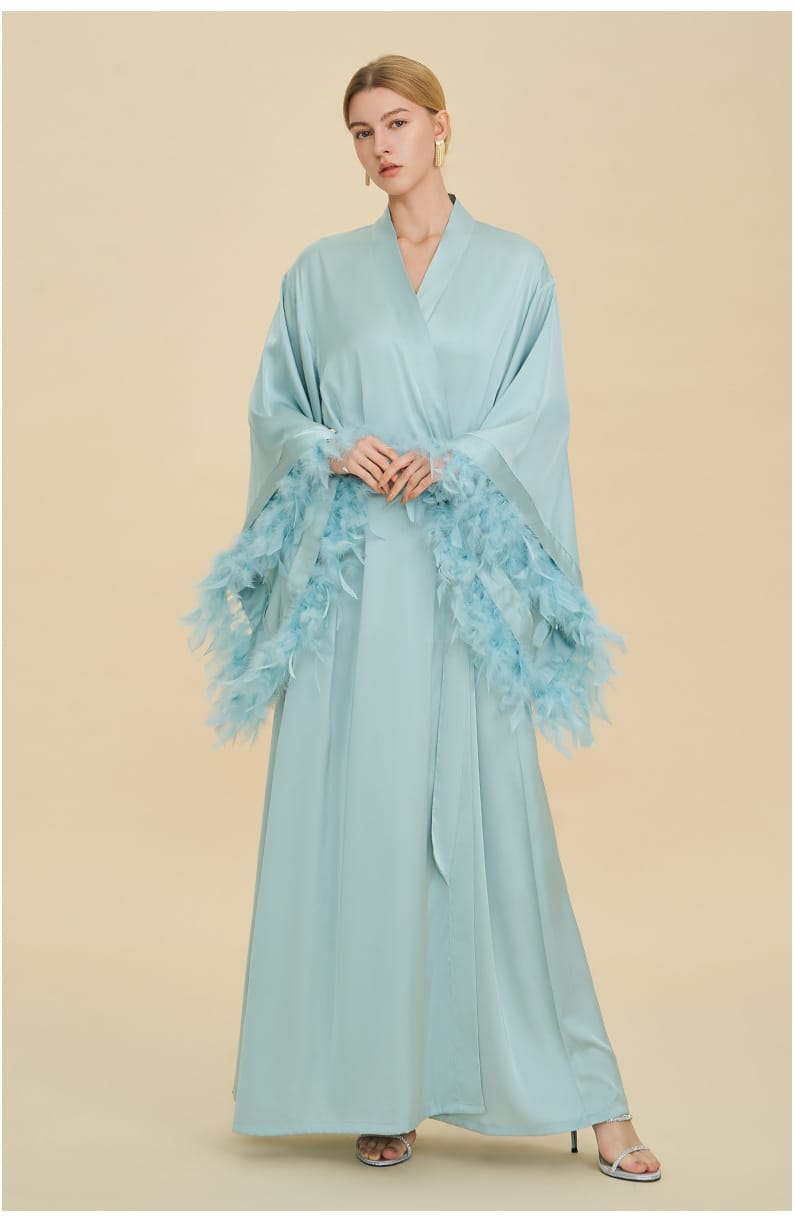 Luxury Women's Nightdress, Elegant Dressing Bridal Nightgown Robe